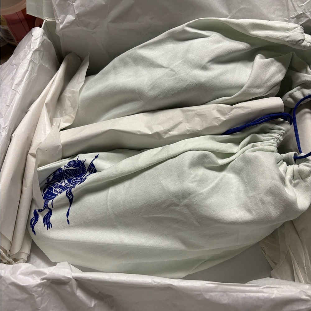 Burberry White and Blue Striped Sneakers - Picture 9 of 9